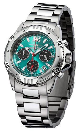 Preisvergleich Produktbild FIREFOX AIRFIGHTER FFS02-115b Sunray türkis / schwarz Chronograph massiv Edelstahl Sicherheitsfaltschließe Herrenuhr Armbanduhr 10 ATM wasserdicht