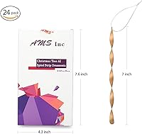 Vista 4 de AMS Adornos para árbol de Navidad, juego de 24 piezas de adornos de carámbanos retorcidos de aluminio para árbol de Navidad, fiesta de Año Nuevo