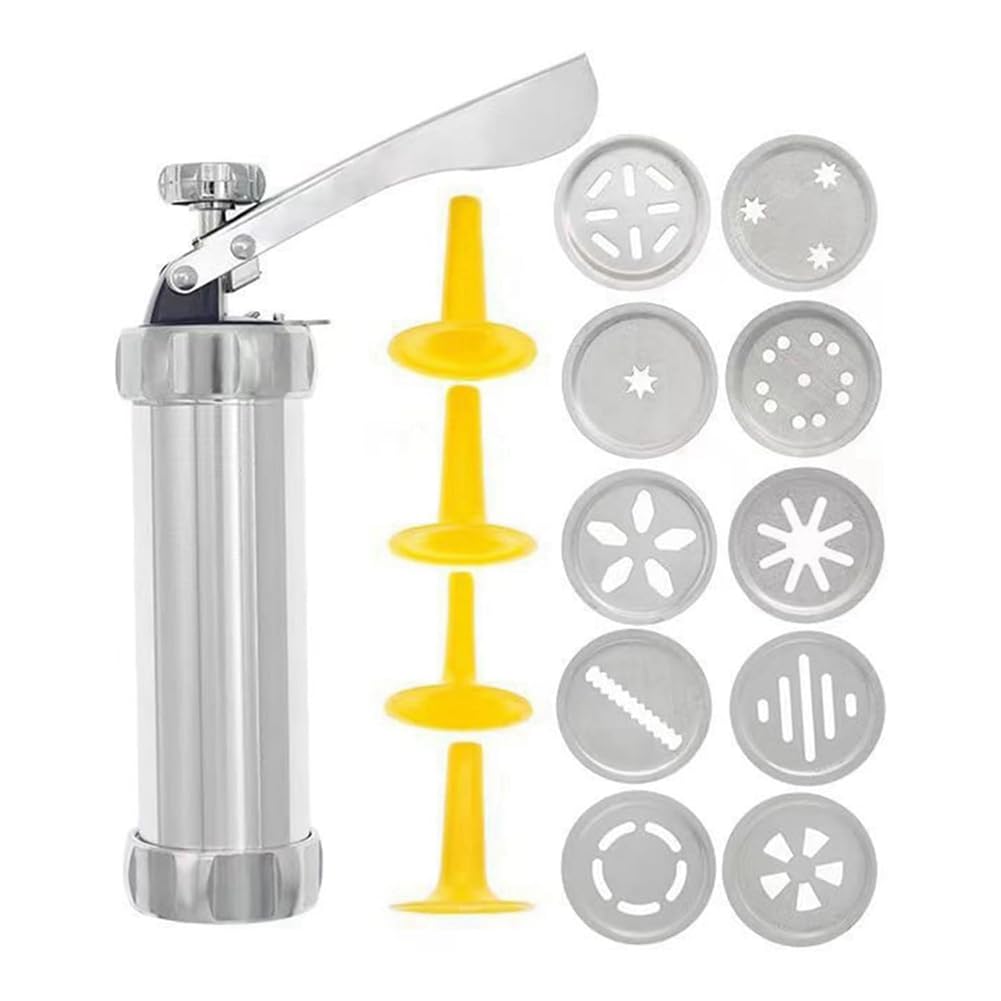 CTRLZS Cookie Biscuit Press Maker with 10 Decorative Stencil Discs Cake Mold Pastry-Syringe Muffin Dessert Easy Use
