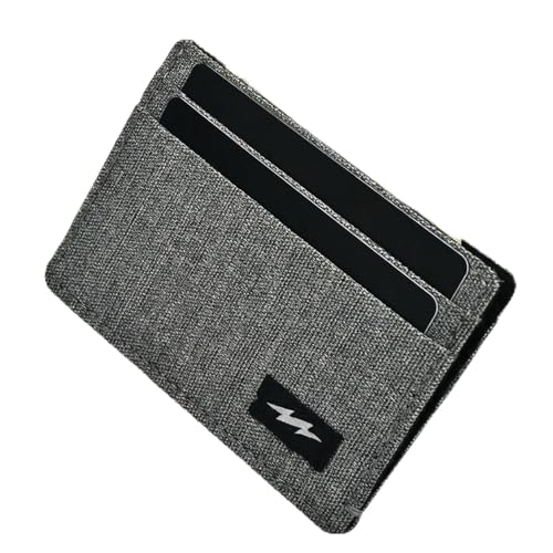 Image of Supervek ATM Card Holder for Men | Grey Khadi Card Holder Wallet for Women Wallet | Slim Wallet | Multiple Card Slots & Cash Storage | RFID Blocking