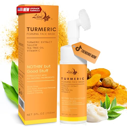 Live Healthy Turmeric Foaming Face Wash with Brush