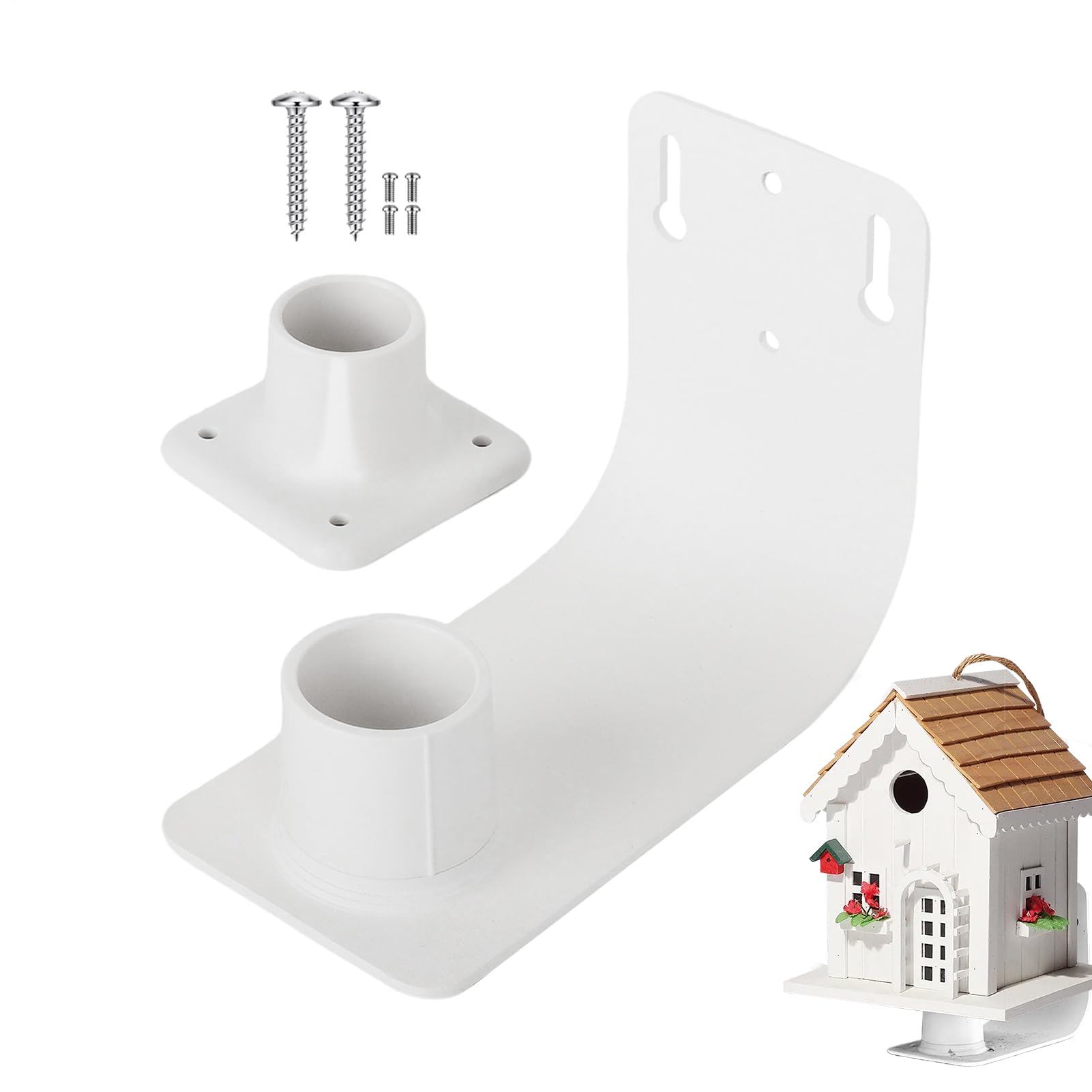Support de mangeoire pour oiseaux extérieur robuste avec protection solaire murale