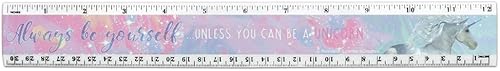 Siempre sé tú mismo a menos que puedas ser un unicornio pastel regla de plástico estándar y métrica de 12 pulgadas