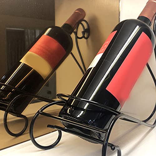 Soporte para botella de vino de hierro blanco miniatura 3