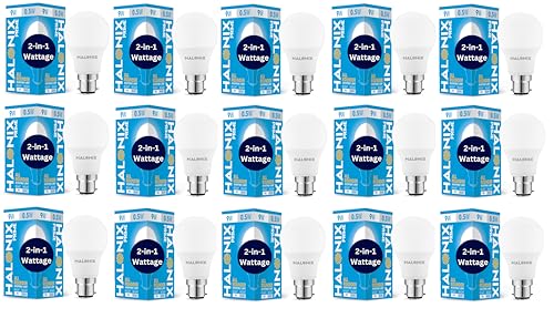 Halonix 2-in-1 Dimmable 9W & 0.5W Multi Wattage Adjustable Light Led Bulb | All Rounder led Bulb Base B22D | Pack of 15