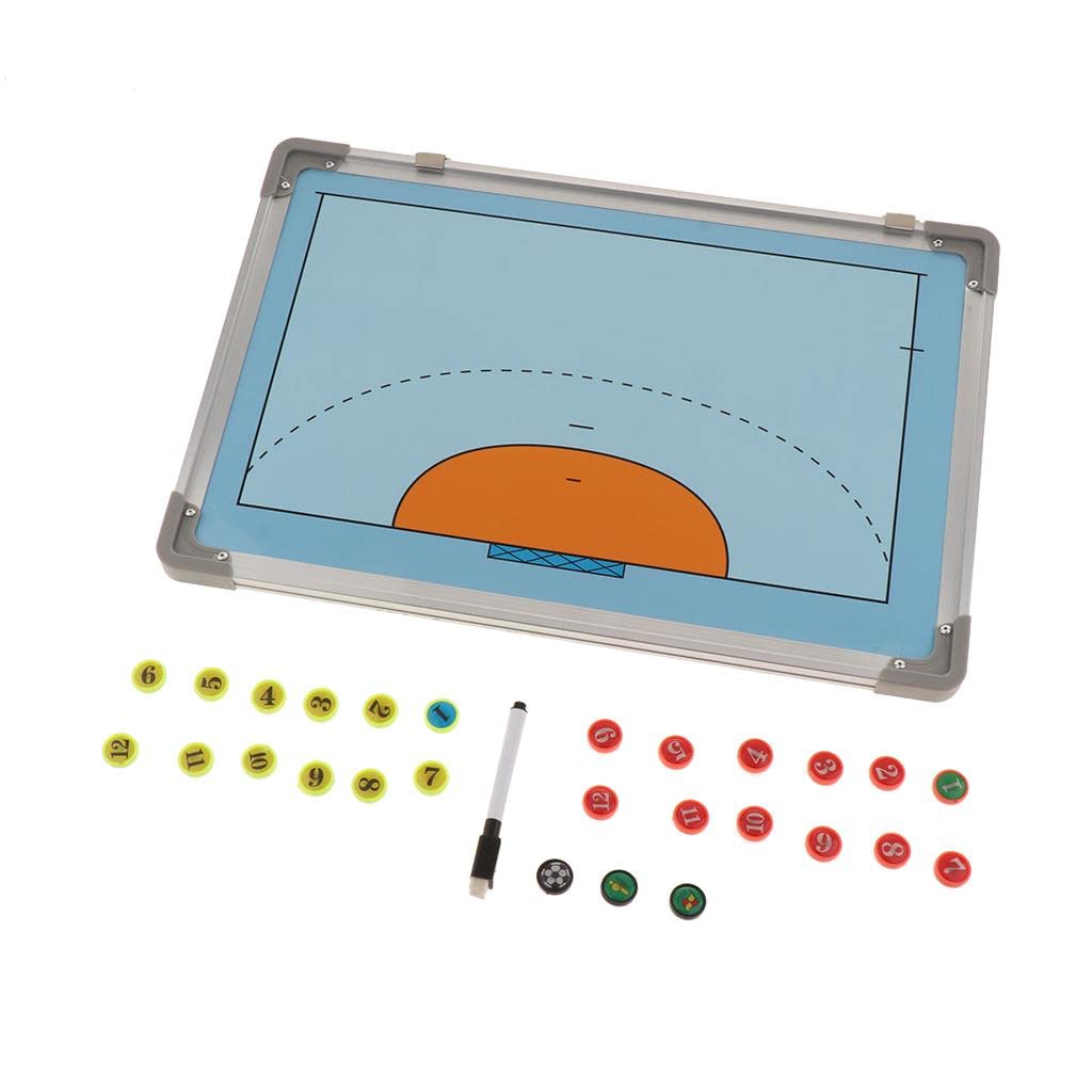 Lavagna professionale per allenatori di pallamano con magneti e penna per calcio, pallavolo, basket, in lega di alluminio, da parete, strumento tattico
