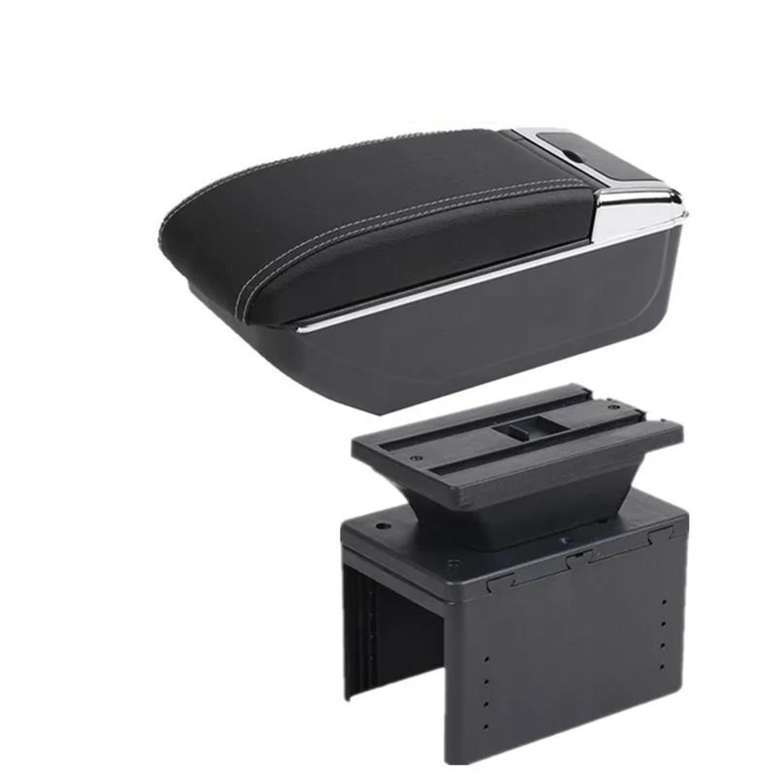 NMJLQW Storage Rack Car Interior Accessories Center Console Storage Box Multifunctional Armrest Storage Box For Grande For Punto(B white line)