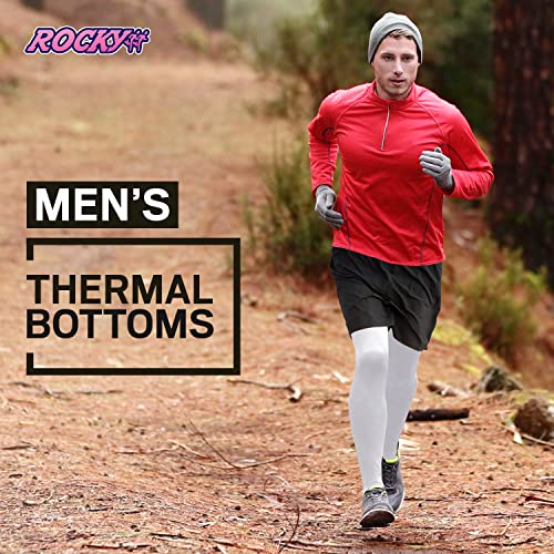 Rocky Men's Thermal Underwear Men Long Johns for Men Thermal Pants Mens Long Underwear Bottoms Warm Mans Base Layer Pants Mans Leggings Sports, Winter Cold Weather (White - X-Large)3