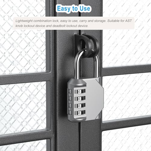 Image of AST Combination-Padlock, 4-Digit Resettable Passcode Padlock, 2 Pack, School Gym Locker, Sports Locker, Metal Portable Lock, Combo Lock for Fence, Toolbox, Gate, Case, Hasp Storage (Silver)