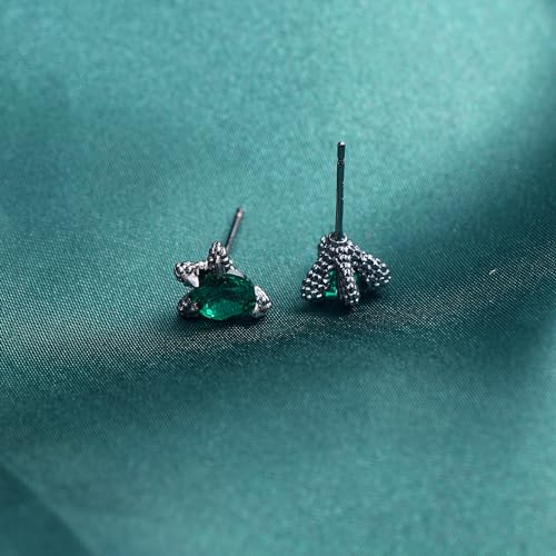 Hopply S925 Sterlings Silver Dragon Claw Stud Earrings,Hypoallergenic Cubic Zirconia Screw Back Mens Earrings Jewelry for Women3