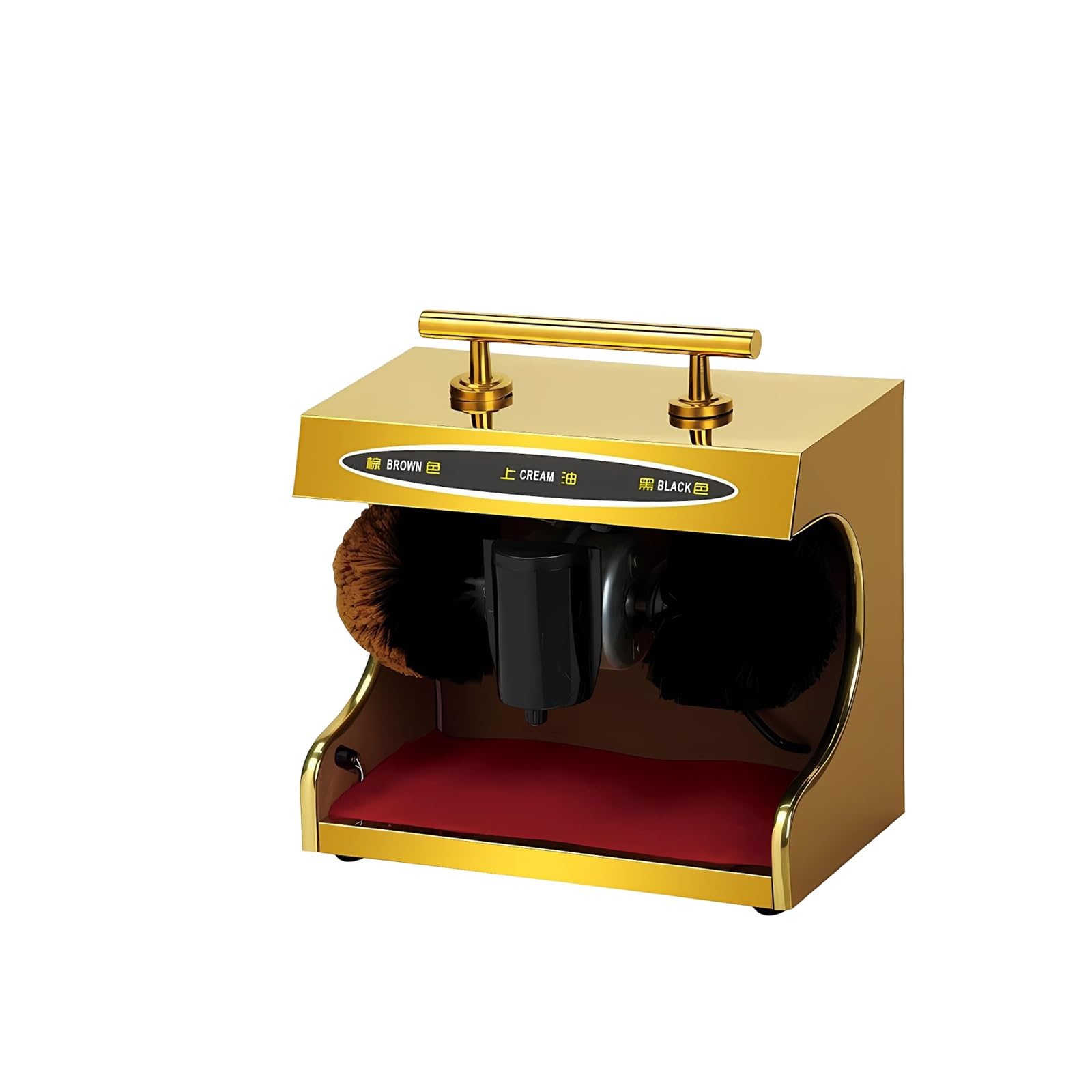 Lucidascarpe Automatica per Casa E Commercio, Macchina Lucidascarpe Elettrica Con Doppia Spazzola per Scarpe E Stivali, Uso Hotel, Ufficio O Aeroporto(Gold,Small)
