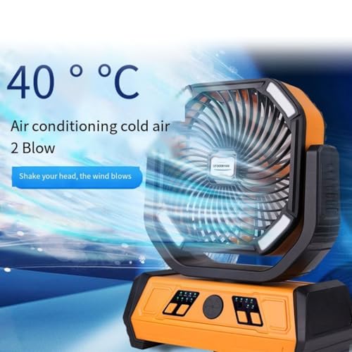 Ventilador de camping portátil con luz LED para noches perfectas al aire libre 3
