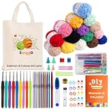 SusggO 73 Pezzi Set Uncinetto completo Kit Uncinetto Principianti Amigurumi - 15 Gomitoli ...