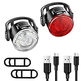 ACTGON Luces Bicicleta Delantera y Trasera, USB Recargables Luces para Bicicleta, Impermeable LED Luz Bicicleta con 6 Iluminación Modos Luces de Bicicleta para Carretera y Montaña