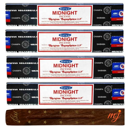 Original Satya Nag Champa Midnight Incense Sticks, Black