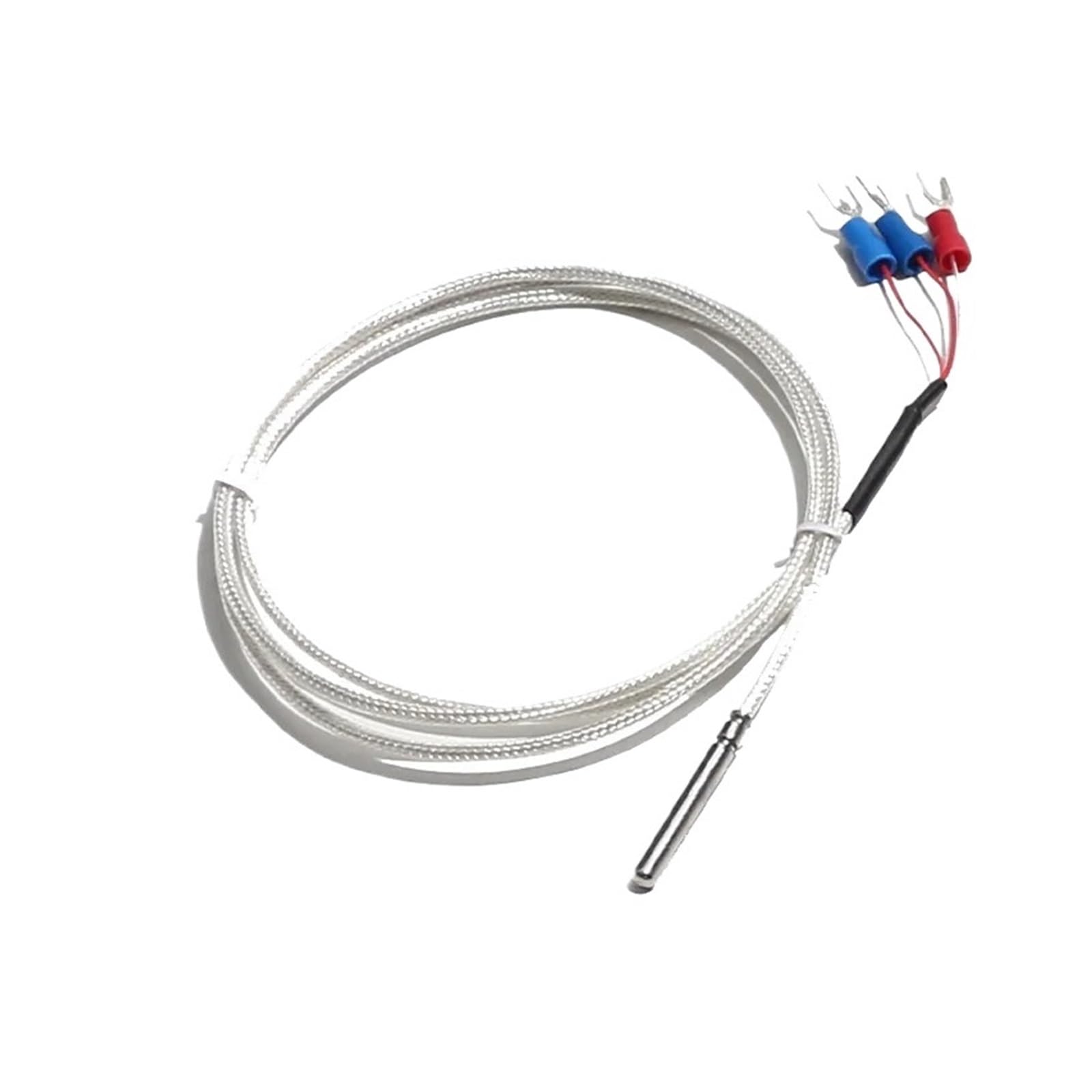Termistor de sonda de medición de temperatura PT100 termopar 4x30MM con conector de 3 terminales Cable PTFE 1M 2M 3 4 5M(5M Cable Length,B Level 0.3mm)