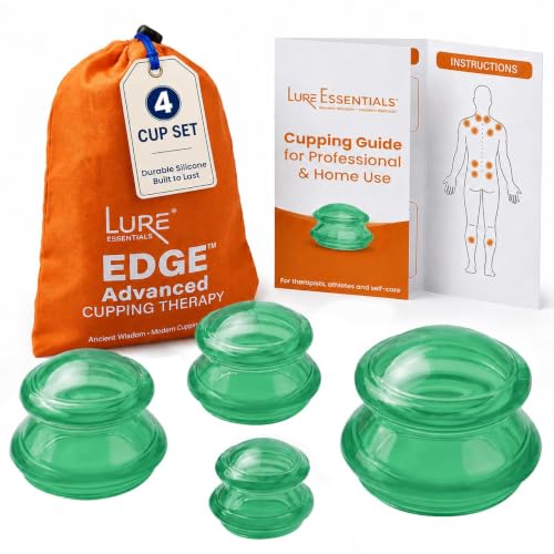 Silicone Cupping Set, Cupping Kit for Massage Therapy and Cellulite, 4 Cups