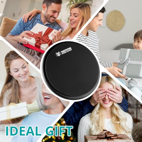 TENTOTEN Drum Pad 10 Inch, Padded Drum Practice Pad 2-Sided Silicone Pad & Silent Sponge, Portable Practice Drum Pad for Beginner & Professional
