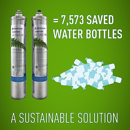 Pentair Everpure H-1200 Quick-Change Filter Cartridge Set, EV928201, NSF Certified to Reduce Lead, Replacement Pack for Everpure H-1200 Drinking Water System, 1,000 Gallon Capacity, 0.5 Micron