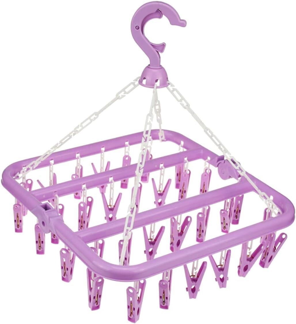 Clothes hangers Clothes Hooks, Foldable Drying Rack with Clips for Underwear and Socks