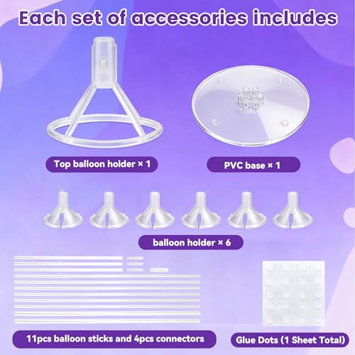 Image of JOYYPOP 4 Sets Balloon Stand Kit For Table, Balloon Sticks with Base Birthday Graduation Party Decorations Wedding