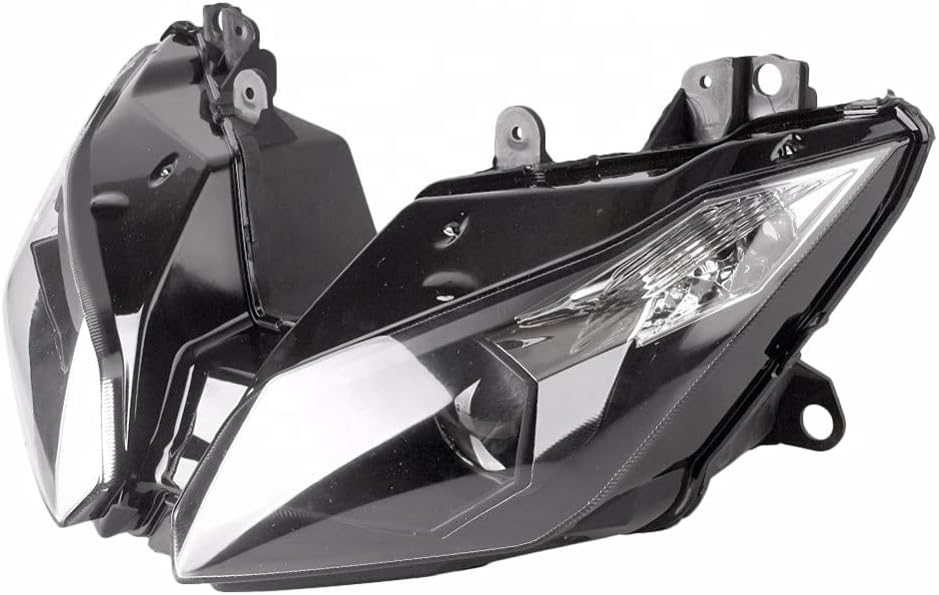 Motorcycle Headlight Headlamp Assembly Compatible for Kawasaki EX300R Ninja 300 2013 14 15 16 2017 NINJA300 Fairing Kit Headlight Headlamp Front Headlight Housing Clear