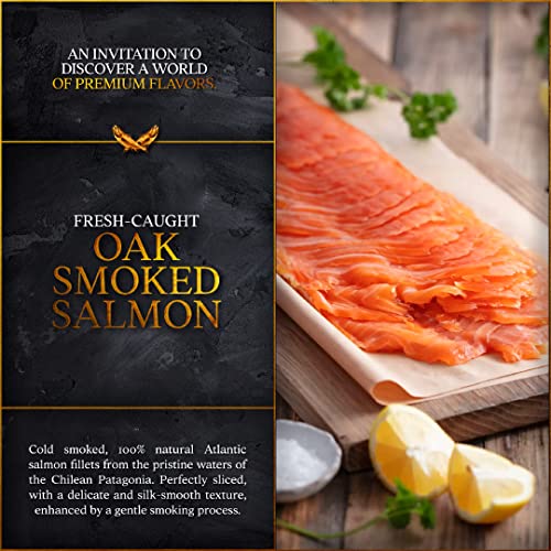 Premium Atlantic Salmon Nova - 2.0 Lb. (1 Fillet) - Pre-Sliced, Fully Trimmed, Skin-Off, Kosher, Gluten Free, High in Omega 3