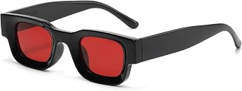 AIEYEZO Modern Thick Rectangle Sunglasses for Women Men 90s Retro Chunky Square Polarized Sun Glasses UV400 Protection