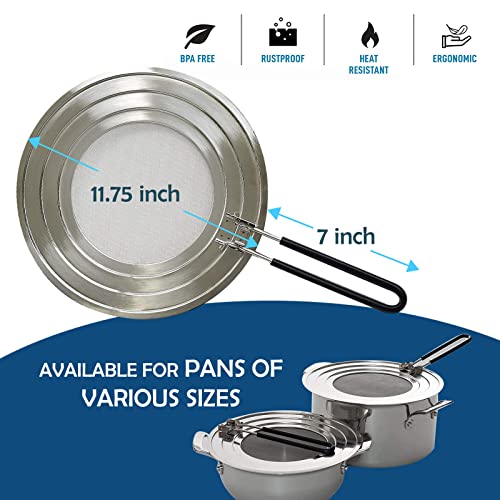 Splatter Screen Guard, Oil Hot Grease Shield Splatter Screen For Frying Pan Stove Splash From Bacon, Skin From Oil Burns With Folding Heat-Resistant Silicone Handle #TOP4