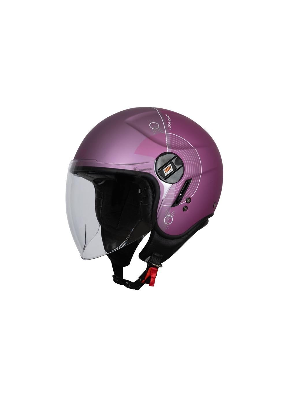 Casco Jet Moto Origine Alpha Rosa opaco Upndown – Omologato ECE – Visiera Lunga Parasole – Interni Removibili
