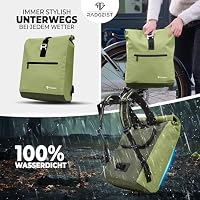 RADGEIST Fahrradtasche für Gepäckträger I Gepäckträgertasche & Rucksack I Fahrradtasche für Damen & Herren I Umhängetasche & Gepäcktasche für Fahrrad 20L Grün – Ansicht 3