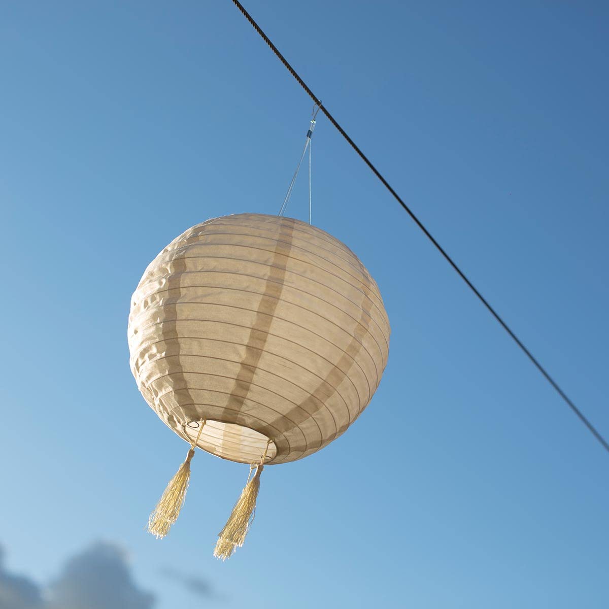 LUMI JARDIN 3 sztuki lampionów solarnych chiński beżowy kremowy ślub świąteczny LED ciepła biel HIMALAYA 30 cm