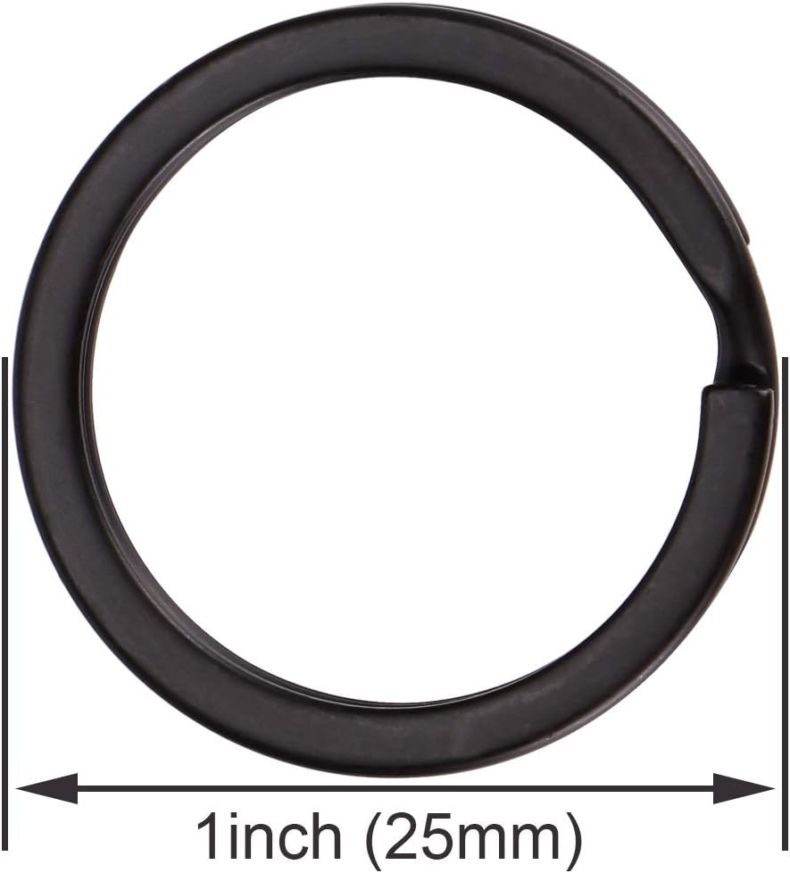 20pcs Swivel Clasps Lanyard Snap Hook with Key Ring Clip Lanyard Metal Lobster Claw Clasp Key Chain Rings for Crafts, Jewelry Making, Purses DIY (Black),1 1/2 Inch - Image 3