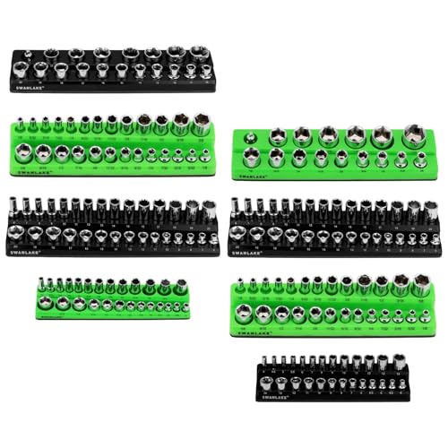 Magnetic Socket Organizer Holder Tool: 8PCS Set includes 2PCS 1/4