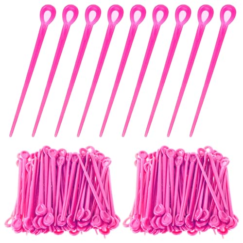 180 PCS Plastic Hair Roller Pins, Locking Tools for Hair Curling & Styling, Curler Roller Pins Accessories (Pink, One Size)
