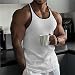 Ribbed Tank Top Men Slim Fit Tight Muscle Sleeveless Shirts Gym Workout T-Shirts Athletic Big Tall Bodybuilding Stringer Fitness Tank Tops Undershirt Camisetas Sin Mangas para Hombres White