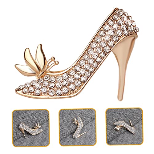 High Heels Brooch Rhinestone Brooch Rhinestone Heels For Women Trendy Gifts Womens Jewelry Fashion Jewelry For Women Crystal Collar Pin Gifts For Friends Female Badge For Women Hat #TOP7