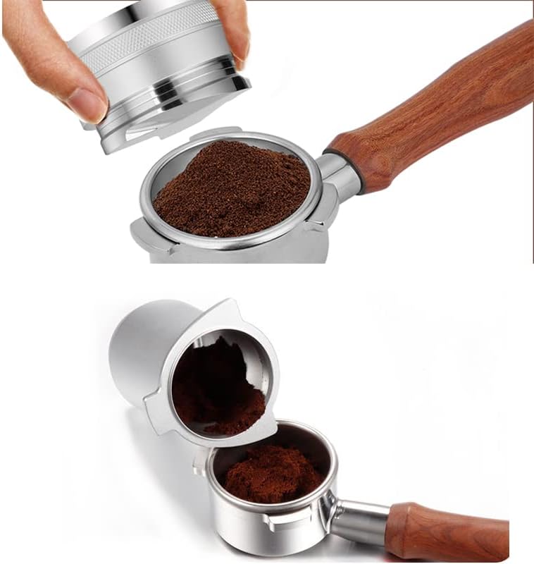 Miniatura 5 de Taza dosificadora manos libres de 2.126 in, embudo de dosificación de café expreso, aluminio anodizado, 2.087 in, distribuidor de café 2 en 1 de