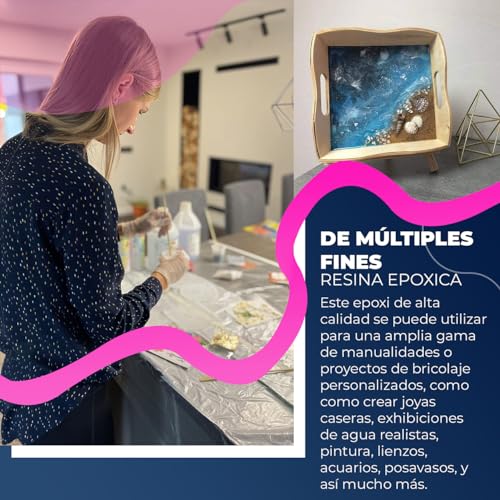 Resina Epóxica Transparente 1:1 para Manualidades y Joyas 1000ml - Fernando Cortés