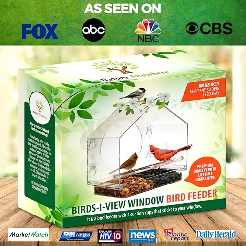 image for Window Bird Feeder by Nature Anywhere - Transparent Acrylic Bird Feede