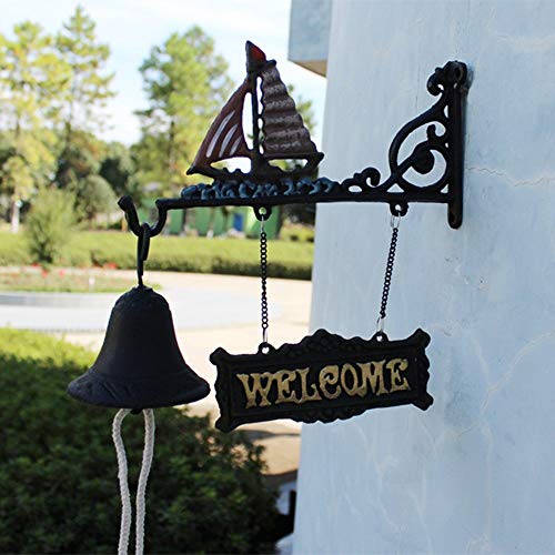 Timbre de jardín de artesanía plancha de bienvenida y hierro mediterráneo premium