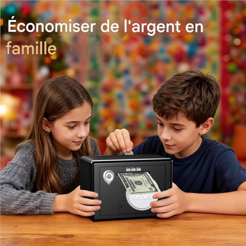 Coffre à pièces sécurisé avec serrure à code pour bureau et table de chevet