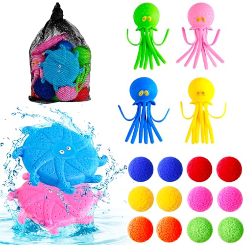 LQYoyz 18 Pcs Reusable Water Balloons for Kids