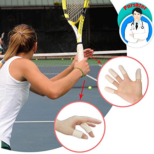 Gel Finger Cots, Finger Protector Support(14 Pcs) New Material Finger Sleeves Great For Trigger Finger, Hand Eczema, Finger Cracking, Finger Arthritis And More. (Pink, Short) #TOP3