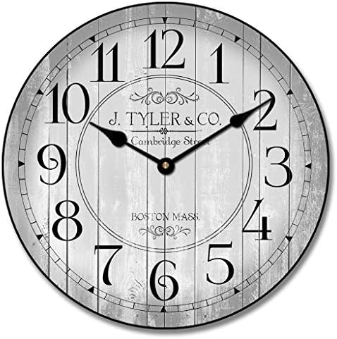 The Big Clock Store Gray Clocks | Ultra Quiet Quartz Mechanism | Hand Made in USA Beautiful Crisp Lasting Color | Comes in 8 Sizes (36-Inch, 1. Harbor Gray)