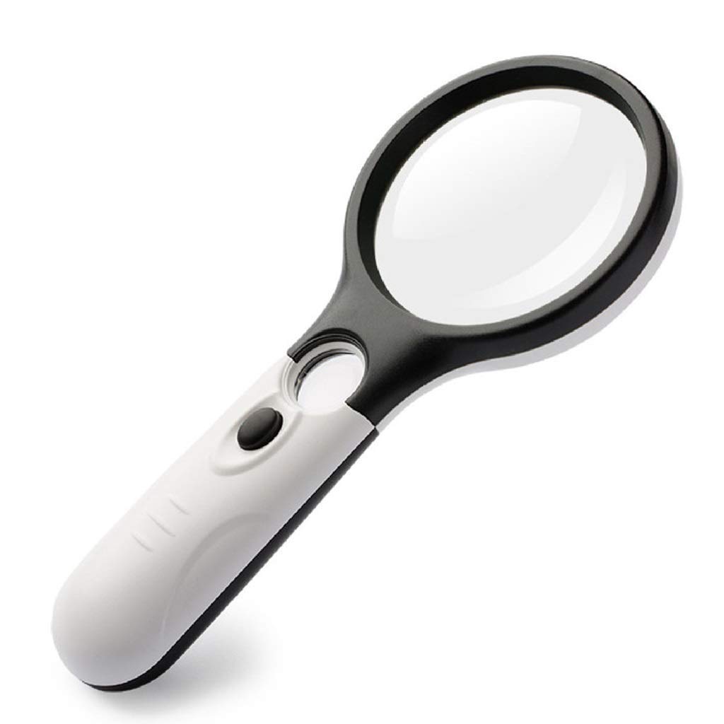 Lupa LED de mano MU con lentes de 3X y 45X para lectura y numismática