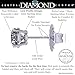 Central Diamond Center 14K Solid Gold Post & Sterling Silver Made with Swarovski 4 Prong CZ Stud Earrings - Platinum Plated - 5.25mm - 1.00cttw