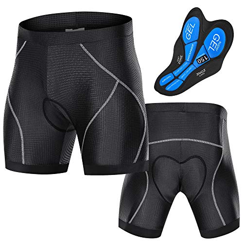 mewmewcat Homens Shorts acolchoados para bicicleta com alças antiderrapantes para as pernas Ciclismo