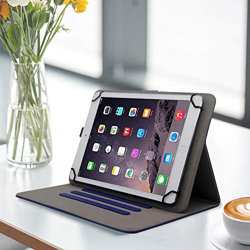 Procase Universal Folio Case For 9-10 Inch Tablet, Leather Stand Protective Case Cover For 9" 10.1" Touchscreen Tablet With Multi-Angle Stand (Navy Blue) #TOP4