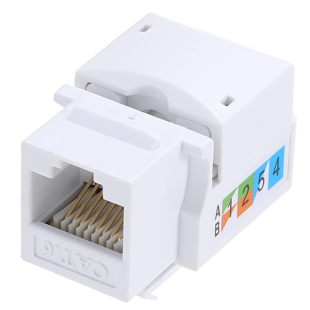 Greluma 10 sztuk gniazda Cat6 Keystone, gniazdo ścienne Ethernet, złącze sieciowe Cat6 - kompatybilne z Cat5/5e/6